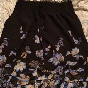 White House black market Black flowered midi skirt